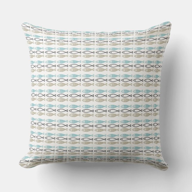 Throw Cushions - skandinavischer Musterfisch Kissen (Vorderseite)