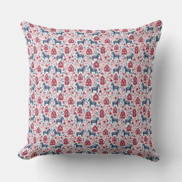 Throw Cushions - Swedish Folk Art Dala Horse Kissen