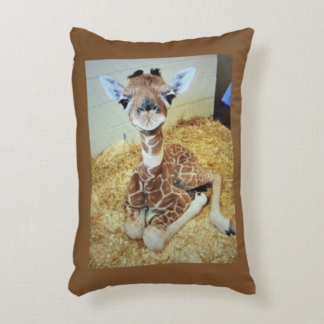 Throw Kissen 12x16 Baby Giraffe (Vorderseite(Vertikal))