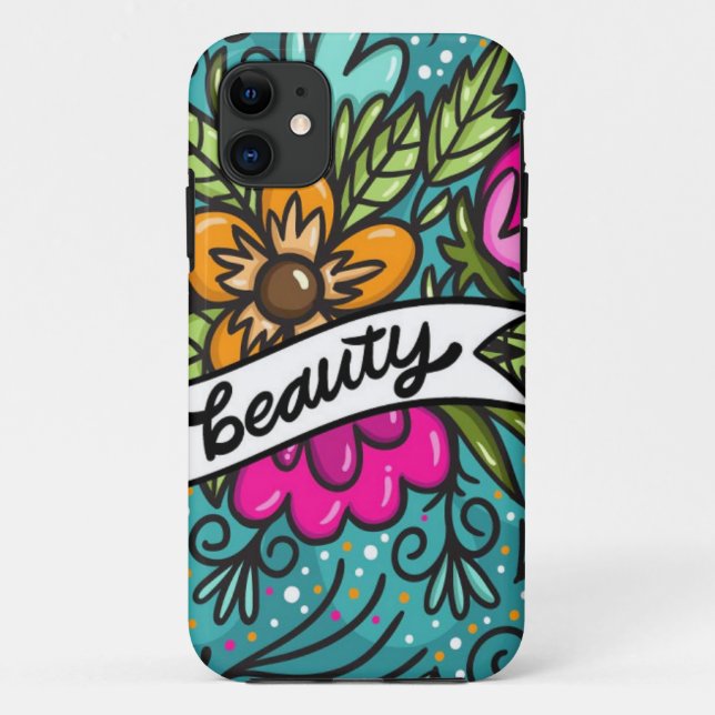 Throw Kissen Beauty mit Blume Case-Mate iPhone Hülle (Rückseite)
