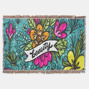 Throw Kissen Beauty mit Blume Decke