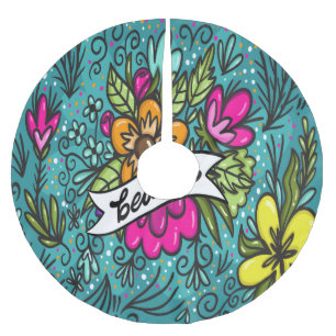 Throw Kissen Beauty mit Blume Polyester Weihnachtsbaumdecke