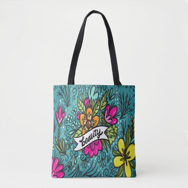 Throw Kissen Beauty mit Blume Tasche (Vorderseite)