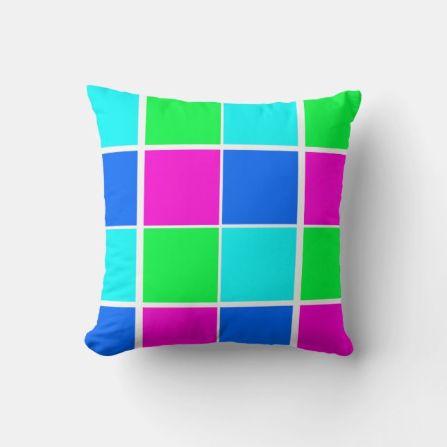 Throw Kissen Blau grün rosa (Vorderseite)