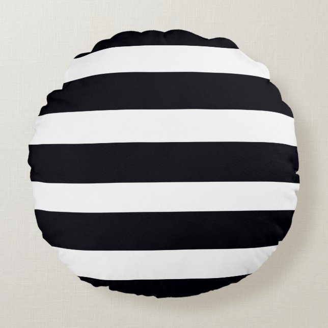 Throw Kissen Chic Modernes Schwarz & Weiß Streifen (Vorderseite)