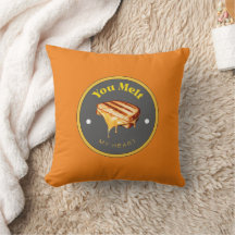Throw Kissen - Du Melt mein Herz - gegrillter Käse