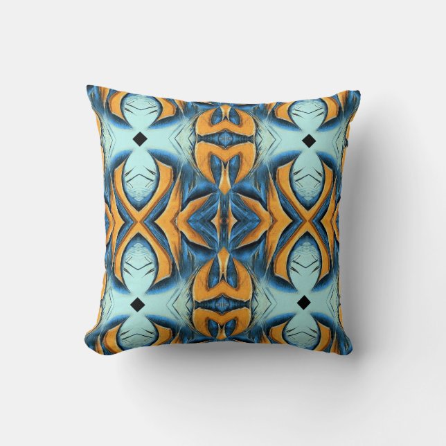 Throw Kissen, ein elegantes, vielfarbiges klassisc Kissen (Vorderseite)