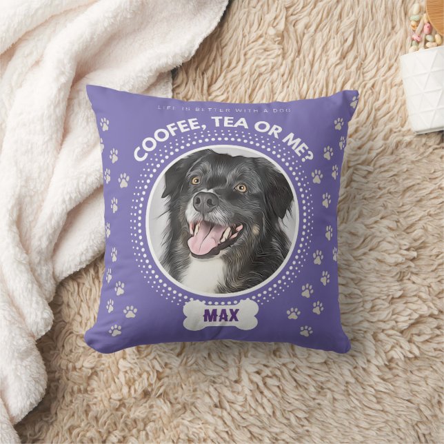 Throw Kissen Personalisiert mit Dog-Foto und Name (Decke)
