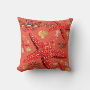 Throw Kissen Starfish Crab Orange