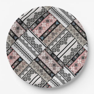 Throw Kissen Tribal Ethno traditionell geometrisch Pappteller