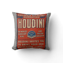 Throw-Kissen-Wiedergabe Vintages Houdini Plakat