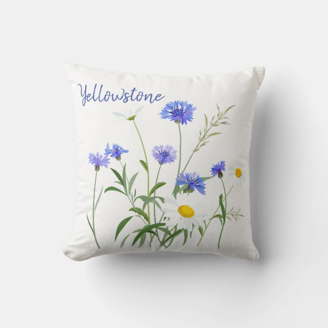 Throw Kissen-Yellowstone-Wildblumen Kissen (Vorderseite)