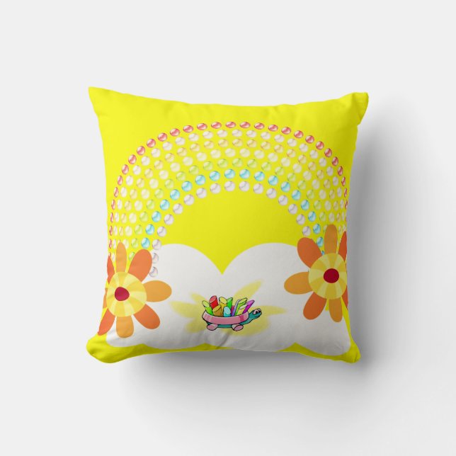Throw Kissengelbe Regenbogenschildkröte Kissen (Vorderseite)