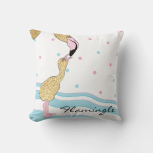 Throw Pillow 16" Square Flamingle Kissen