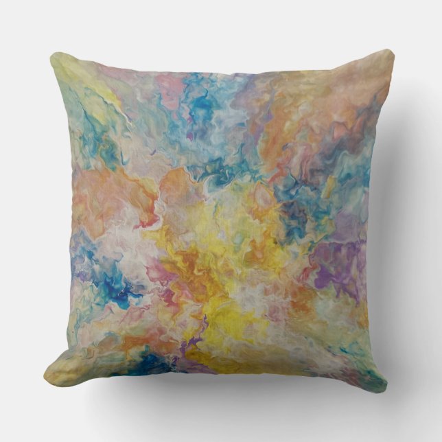 Throw Pillow - abstract colorful multi-colored fun Kissen (Vorderseite)