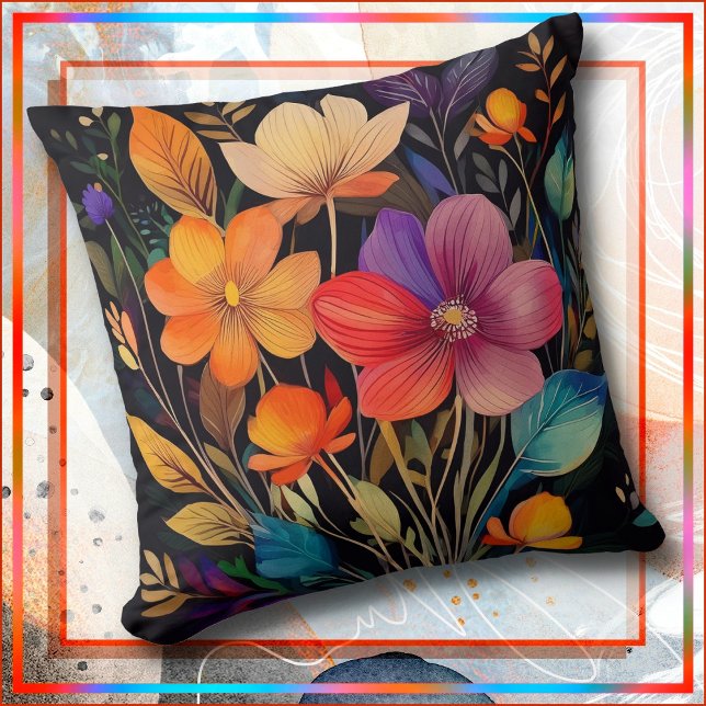 THROW PILLOW - Beautiful & Colorful Flowers Kissen (Von Creator hochgeladen)
