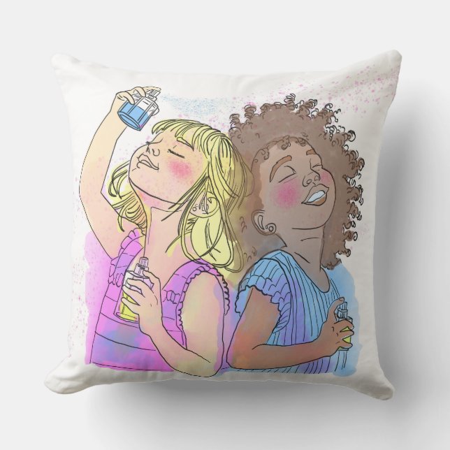 Throw Pillow Besties Parfüm Kissen (Vorderseite)