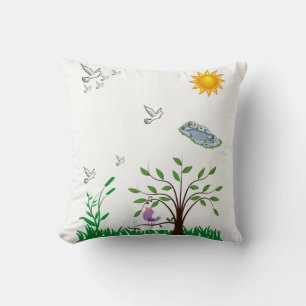 Throw Pillow Bird Kissen