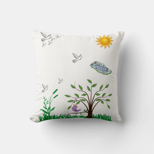 Throw Pillow Bird Kissen (Vorderseite)