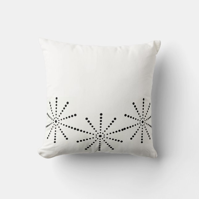 Throw Pillow Black Stars Dots White Kissen (Vorderseite)