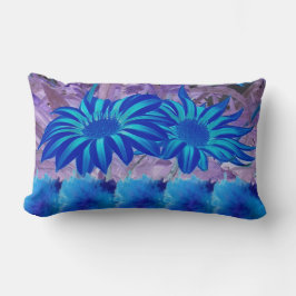Throw Pillow Blue flowers Lendenkissen