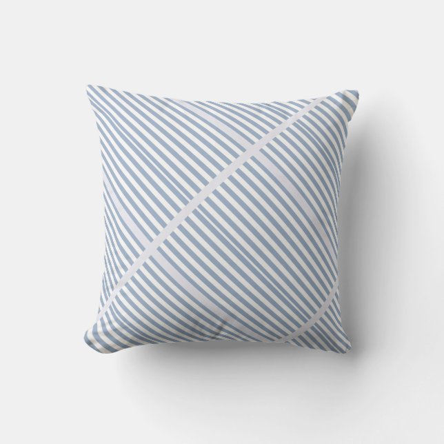Throw Pillow Blue & White Stripe Kissen (Vorderseite)