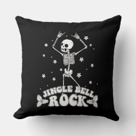 Throw Pillow Christmas Skeleton Black Kissen