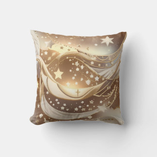 Throw Pillow - Cream Pale Gold Celestial Moon Kissen
