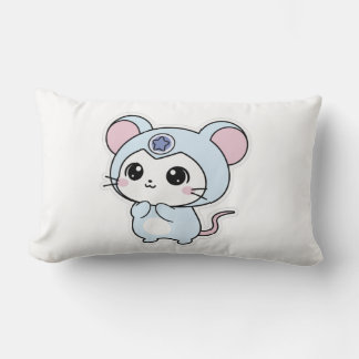 Throw Pillow Cute little lovely mouse Lendenkissen