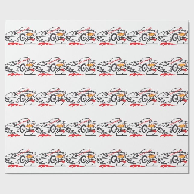 Throw Pillow Fast Dreams –Racing Car Pillow Design Geschenkpapier (Flach)