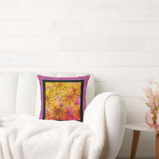 Throw Pillow - Floral with Red Centers Kissen