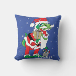 Throw Pillow Frory Christmas TySANTAsaurus Rex Kissen