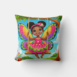 THROW PILLOW - "GLÜCKLICHE FAIRE AUF DEM SCHUB" KISSEN