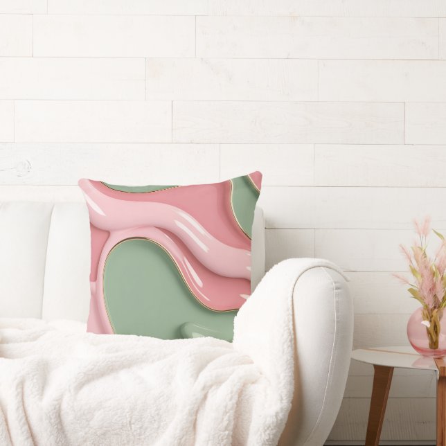 Throw pillow in stylish abstract graphic kissen (Liege)