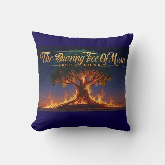 Throw Pillow- Islamic "The Burning Tree Of Musa" Kissen (Vorderseite)