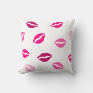 Throw Pillow Kisses Kiss Lips Pink Wedding Liebe Kissen
