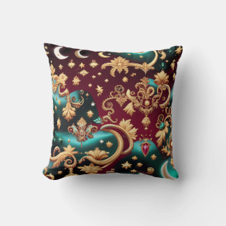 Throw Pillow – Luxury Crimson Red Celestial Moon Kissen