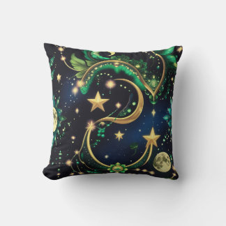 Throw Pillow – Luxury Obsidian Black Celestial Kissen