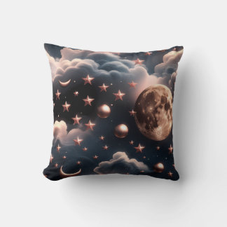 Throw Pillow – Luxury Rose Gold Celestial Moon Kissen