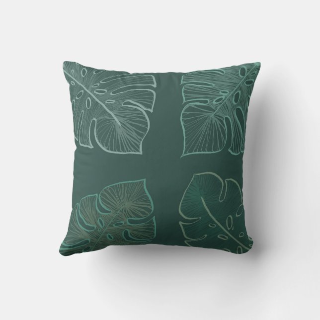 Throw Pillow Monstera Kissen (Rückseite)