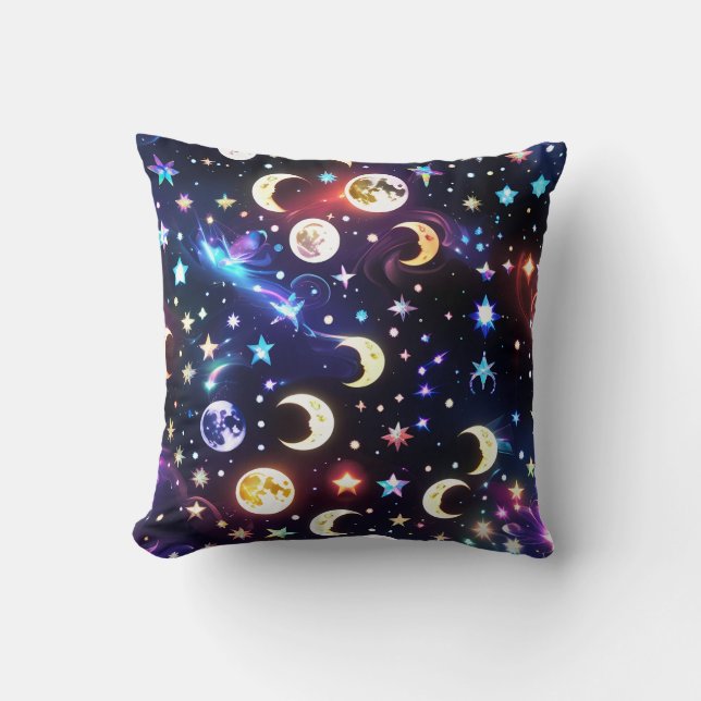 Throw Pillow - Moonstone Opal Celestial Moon Kissen (Vorderseite)