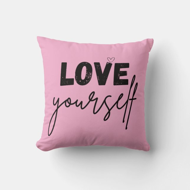 throw pillow | motivational | love yourself kissen (Vorderseite)