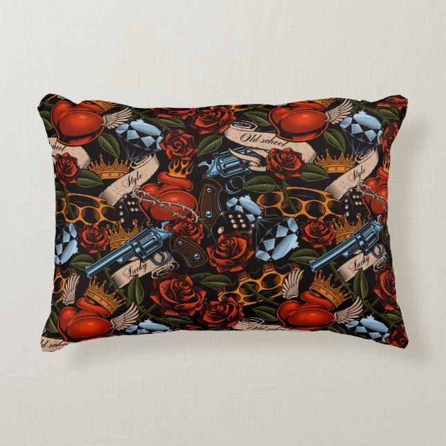 Throw Pillow Old School Tattoo Dekokissen (Vorderseite)