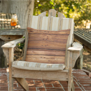 Throw Pillow Rustic Wood Orange Kissen