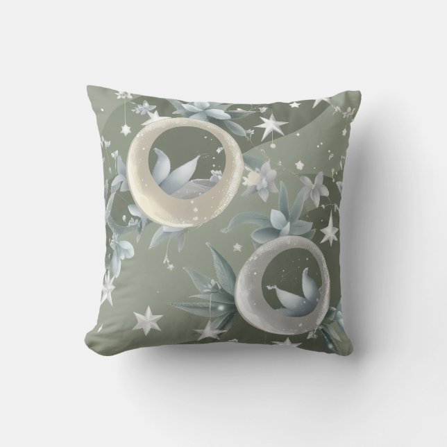 Throw Pillow - Sage Green Celestial Moon Kissen (Vorderseite)