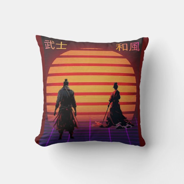 Throw Pillow Samurai japanisch Stil Kissen (Vorderseite)