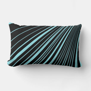Throw Pillow Stripe Aqua Blue Black Lendenkissen