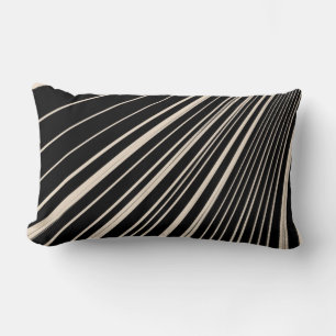 Throw Pillow Stripe Sepia Black Lendenkissen