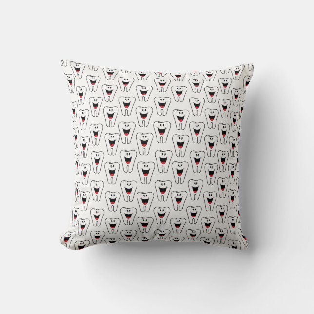 Throw Pillow Teeth Smile Dentist Kissen (Vorderseite)