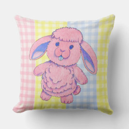 Throw Pillow Toy Rabbit Gingham Kissen